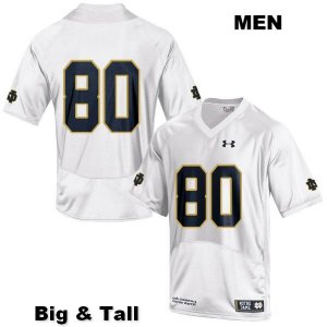 Notre Dame Fighting Irish Men's Micah Jones #80 White Under Armour No Name Authentic Stitched Big & Tall College NCAA Football Jersey YVD4399BZ